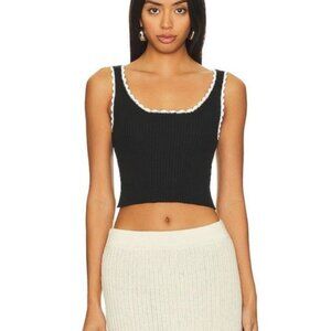 Revolve Ayni Women's Puquy Tank Top Size Small Black & Ivory